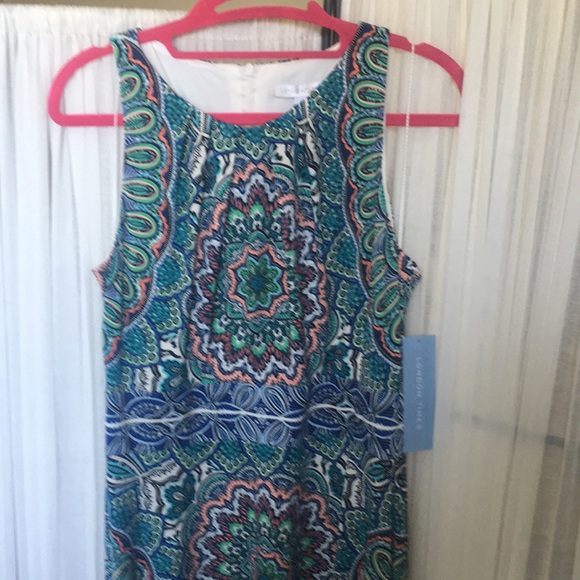 NWT London Times Pleated Neck Handkerchief Dress - Picture 2 of 6